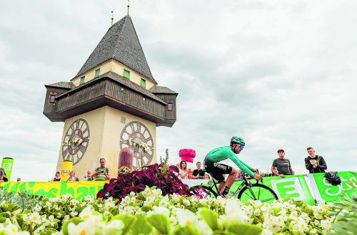 Oscar Gatto erstürmte beim Prolog der Österreich-Radrundfahrt den Grazer Schlossberg am schnellsten. Foto: apa