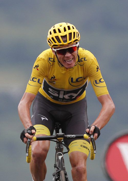 Trotz eines Fahrrad-Wechsels verteidigte Chris Froome sein Gelbes Trikot souverän. Foto: ap