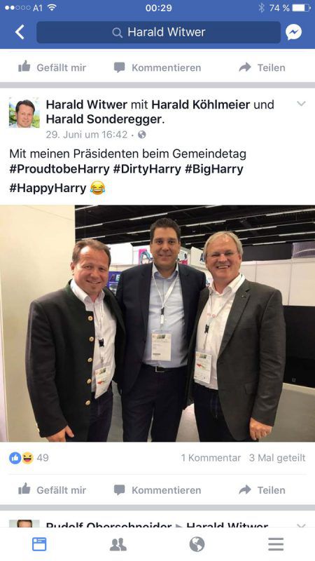 V. l.: „Dirty Harry“ (Witwer) mit „Big Harry“ (Köhlmeier) und „Happy Harry“ (Sonderegger). Foto: VN