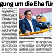Aufregung um die „Ehe für alle“