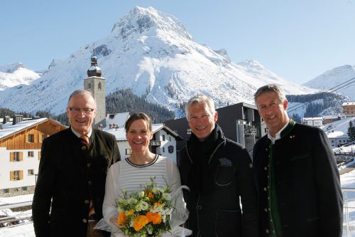 Weltmeisterin Lorraine Huber wird im Rahmen des Arlberger Musikfestes von der Gemeinde Lech ausgezeichnet. Foto: LZT