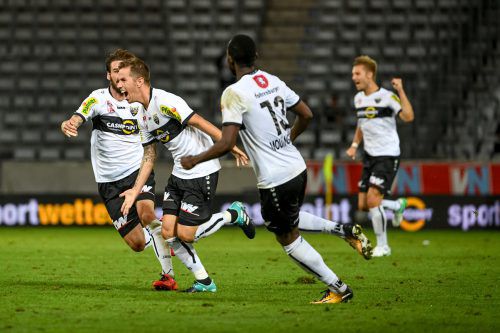 Stefan Nutz brachte mit seinem Traumtor (76.) per Weitschuss ins Kreuzeck zur 2:1-Führung die Altacher im Spiel gegen KAA Gent auf die Siegerstraße und ebnete den Weg in das Play-off der Europa League. Foto: gepa
