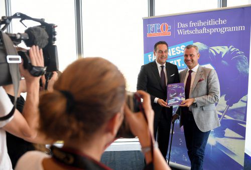 Strache und Hofer präsentierten das Konzept.   Foto: APA