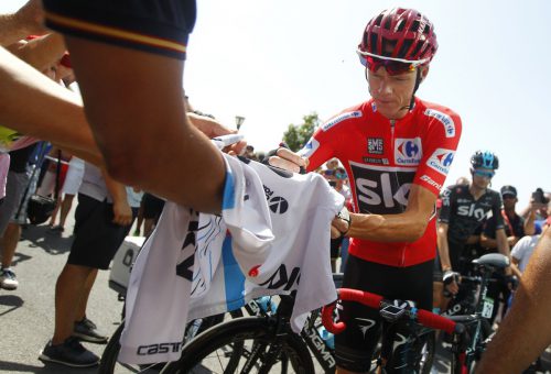 Vor dem Start noch gelöst, verlor Chris Froome dann auf der zwölften Etappe einiges an Zeit. Foto: afp