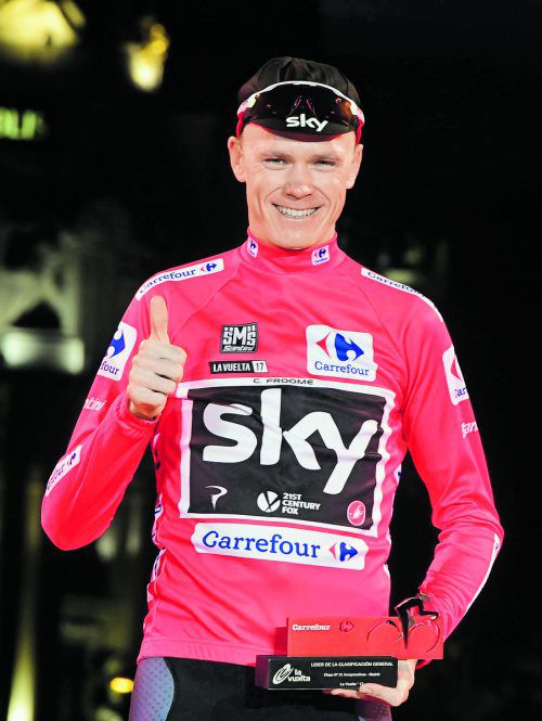 Doppeleinsatz in Bergen: Rad-Ass Christopher Froome. Foto. Apa
