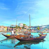 Traditionelle Schiffe am Douro