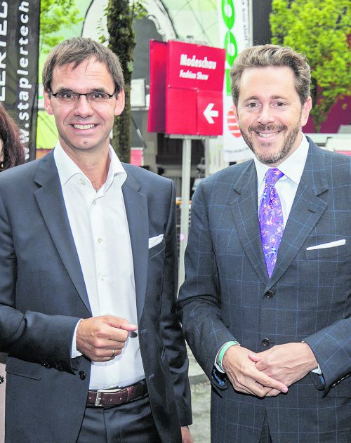Gab beim Besuch in Vorarlberg kein Interview: Minister Harald Mahrer (r.), hier im Bild mit LH Markus Wallner.