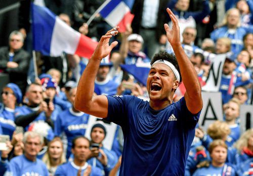 Jo-Wilfried Tsonga fixierte den Finaleinzug für Frankreich. AFP