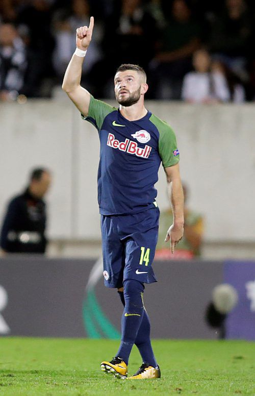 Valon Berisha erzielte den Ausgleichstreffer für Salzburg. reuters
