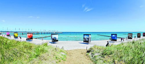 Während des Fotofestivals werden die Bilder auch am Strand ausgestellt. 