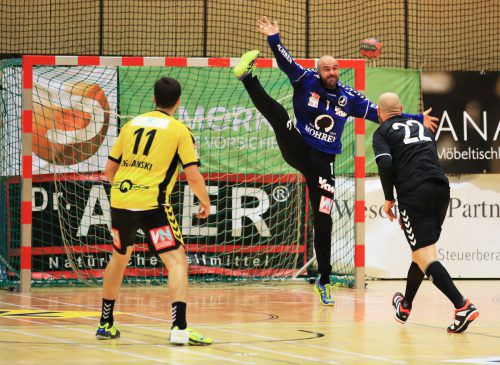 Bregenz-Goalie Goran Aleksic hatte mit 17 gehaltenen Bällen großen Anteil am 32:27-Erfolg seines Teams bei Aufsteiger Graz. gepa