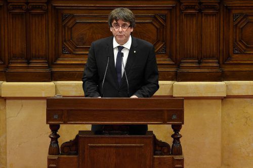 Der Regionalregierungschef hielt im Parlament von Barcelona seine mit Spannung erwartete Ansprache.  AFP
