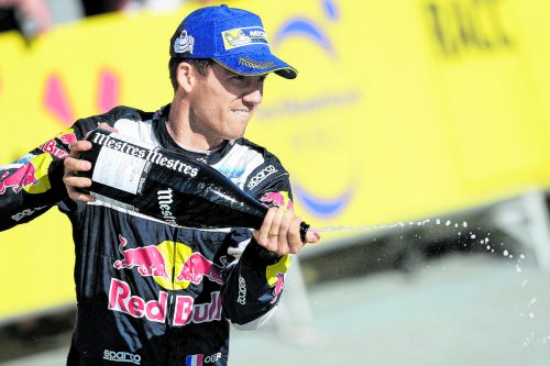 Der Titel ist im Trockenen, Sebastien Ogier kann feiern. ap