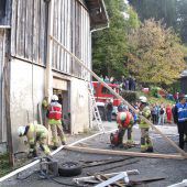 Spektakuläre Abschlussübung der Dornbirner Feuerwehr