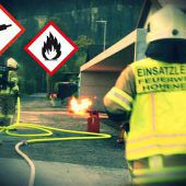 Gasflasche in Flammen