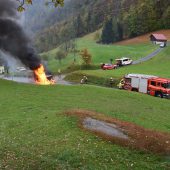 Wohnmobil in Flammen