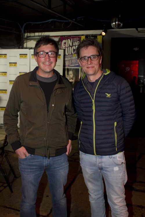 Hausherr Hannes Hagen (l.) und Gastgeber Georg Burtscher (Russmedia Digital).