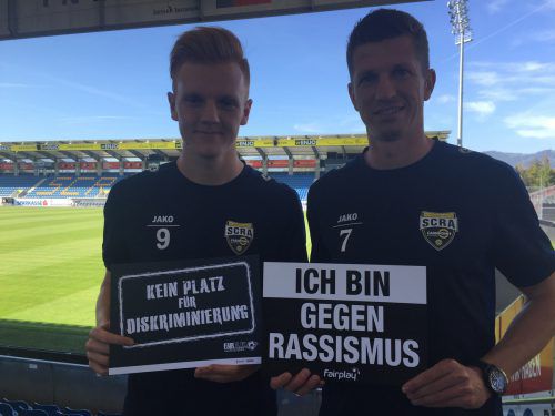 Kein Platz für Rassismuns! Eine klare Ansage von Christian Gebauer (l.) und Andreas Lienhart am Fair-Play-Wochenende. adam