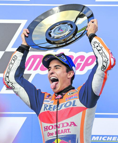 Marc Marquez kann aufatmen: Der Spanier hat nach seinem Sieg in Phillip Island den WM-Titel in der MotoGP-Kategorie so gut wie in der Tasche. ap