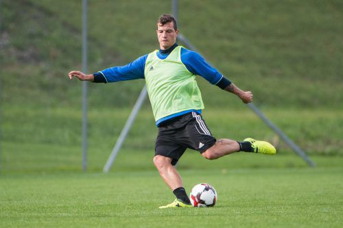 Marcel Büchel beim Training vor dem heutigen WM-Quali-Heimmatch von Liechtenstein gegen Israel. Zanghellini