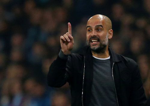 Pep Guardiola beschwerte sich nach dem Sieg im Liga-Cup über den Spielball. REUTERS