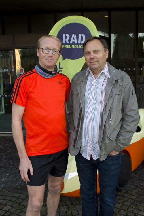Werner Klomp (l.) und Erich Burschowsky (Liegeradclub Vorarlberg).