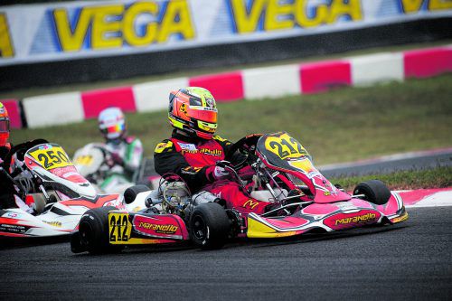 Christoph Hold schaffte bei der hart umkämpften „Trofeo delle Industrie“ bei den geschaltenen Karts den tollen achten Rang. maranello kart