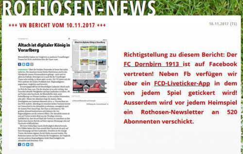 Der Klub reagierte prompt mit einer Veröffentlichung auf seiner Facebookseite.