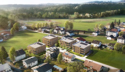 Die drei- bis viergeschoßigen Häuser sollen Anfang 2020 bezugsfertig sein. Hinteregger