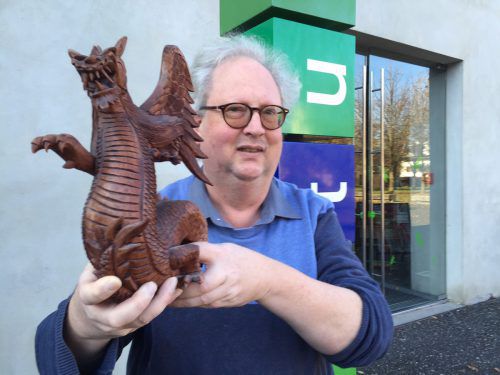 Georg Friebe, Museumskurator an der "inatura", ist ein Drachen-Fan.