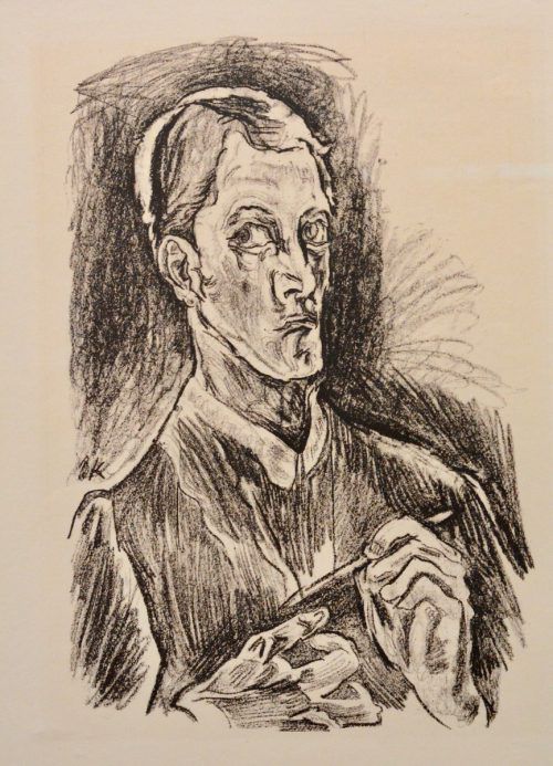 Oskar Kokoschka: "Selbstbildnis", Lithografie auf Papier, 1914.