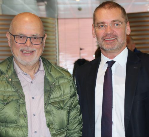 Peter Ritter und Thomas Lins schauten zum Jubiläum vorbei.