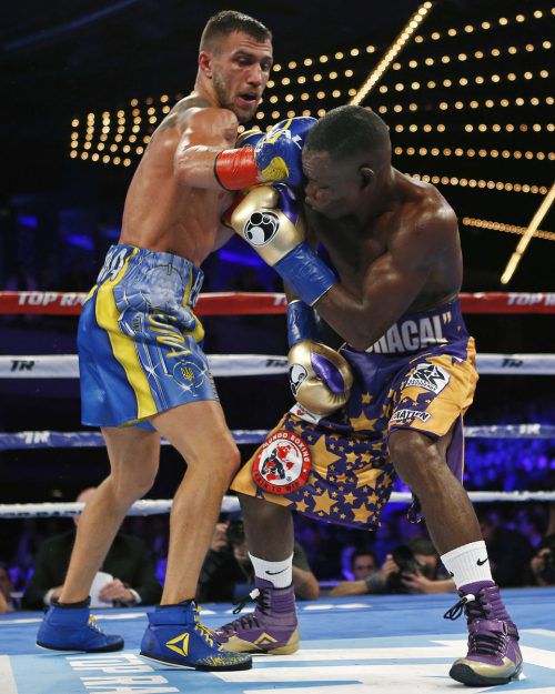 Die Doppel-Olympiasieger Wasyl Lomaschenko und Guillermo Rigondeaux. AFP