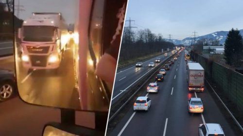 Ein Lkw-Fahrer nahm unerlaubterweise die Abkürzung durch die Rettungsgasse.