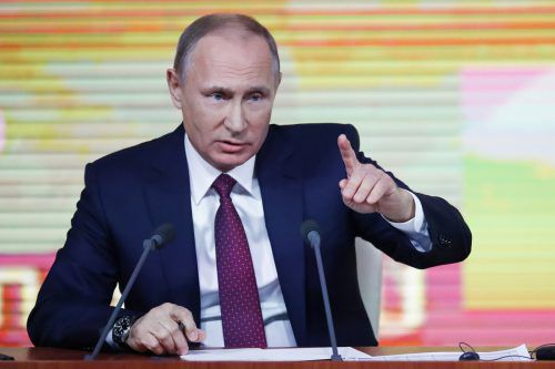 Fast vier Stunden lang erklärte der russische Präsident seine Sicht der Dinge. AP