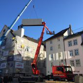 Montage des Dachausstieges am Palais