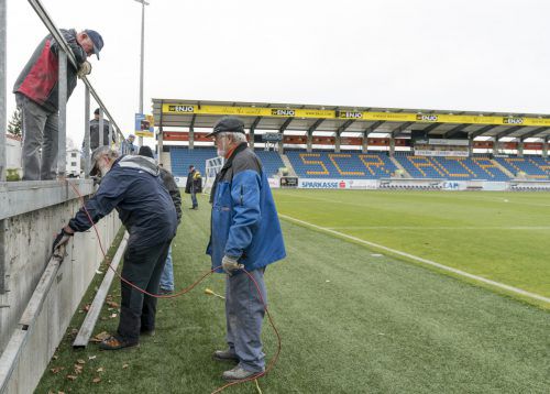 In Altach haben Arbeiten für neue Süd-Tribüne begonnen.  VN-Stiplovsek