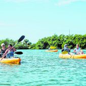 Auf dem Kajak im Fort De Soto Park