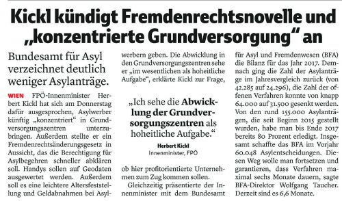 VN-Bericht vom 12. Jänner 2018.