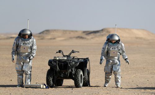 Die Analog-Astronauten des Österreichischen Weltraum Forums simulieren die Arbeitsbedingungen auf dem Mars. AFP