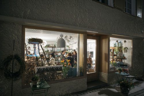 Das Blumengeschäft freistiel von Alexandra Vergianitis und Ursula Mathis in der Marktstraße.  l.mathis