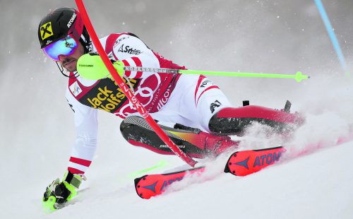 Die kurzen Schwünge sind perfekt. Was aber kann Marcel Hirscher auf der Abfahrt? ap