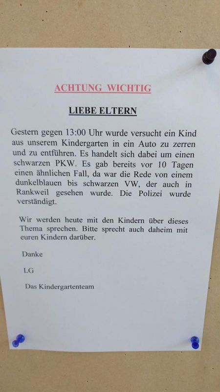 Ein Bild des Warnhinweises kursiert derzeit in den sozialen Medien.