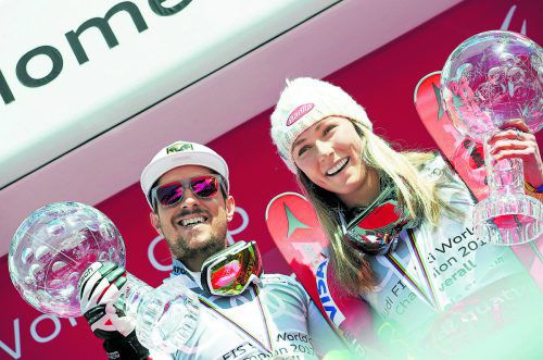 Für Marcel Hirscher und Mikaela Shiffrin sind die nächsten Weltcupkugeln praktisch reserviert. gepa