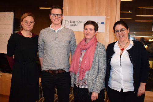 Isabella Natter-Spets, Elias Lipburger, Rosa Herburger und Dagmar Timmers-Fehr zeichneten für den Erzählabend verantwortlich. mo