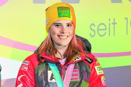 Katharina Liensberger: Auf RTL-Bronze folgte Gold im Slalom. gepa