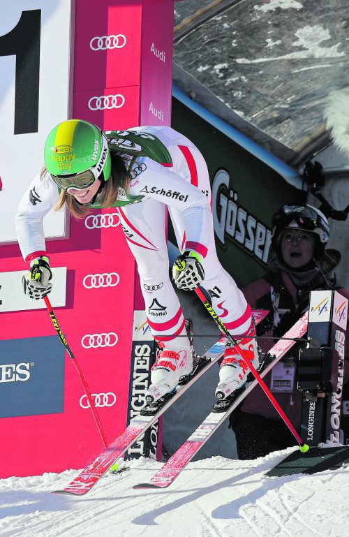 Katharina Liensberger katapultierte sich in dieser Saison in die Weltspitze. In Zinal feierte sie den zweiten Europacuperfolg, heute gibt es in Göfis den großen Olympia-Empfang. gepa