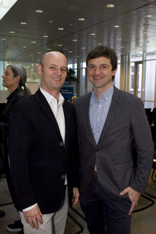 Wohnbauexperte Jochen Klimmer (l.) und Peter Schoissengeier (Mositech).