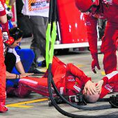 Ferrari-Mechaniker kam beiRaikkönens Stopp unter ein Rad