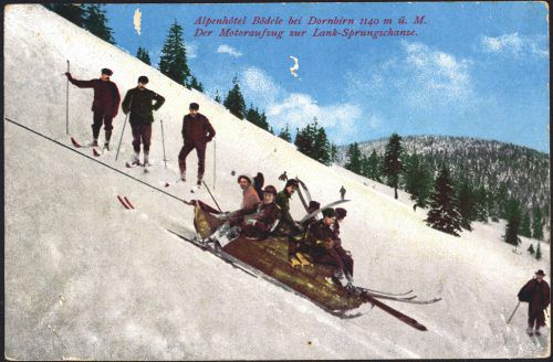 Den ersten Skilift der Alpen gab es auf dem Bödele.